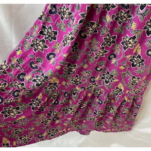 LOFT Hibiscus Halter Tiered Midi Dress Women Size 6‎ Purple Boho Cottagecore NWT - Picture 6 of 11